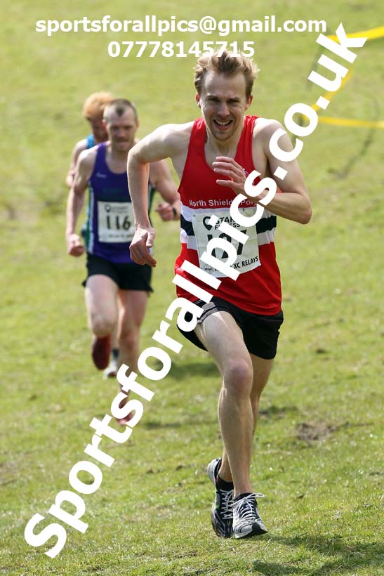 Masters men 2021 NECAA Cross Country Relays, Thornley Farm, Peterlee, Saturday, April 10th. Photo: David T. Hewitson/Sports for All Pics